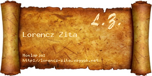 Lorencz Zita névjegykártya